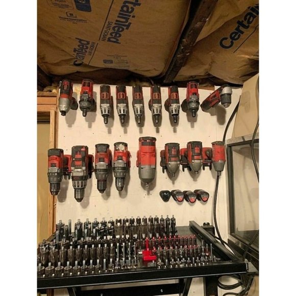 6/6 Combo Milwaukee M18 Tool Mount and battery holders RED - 3D Printed - Picture 3 of 3